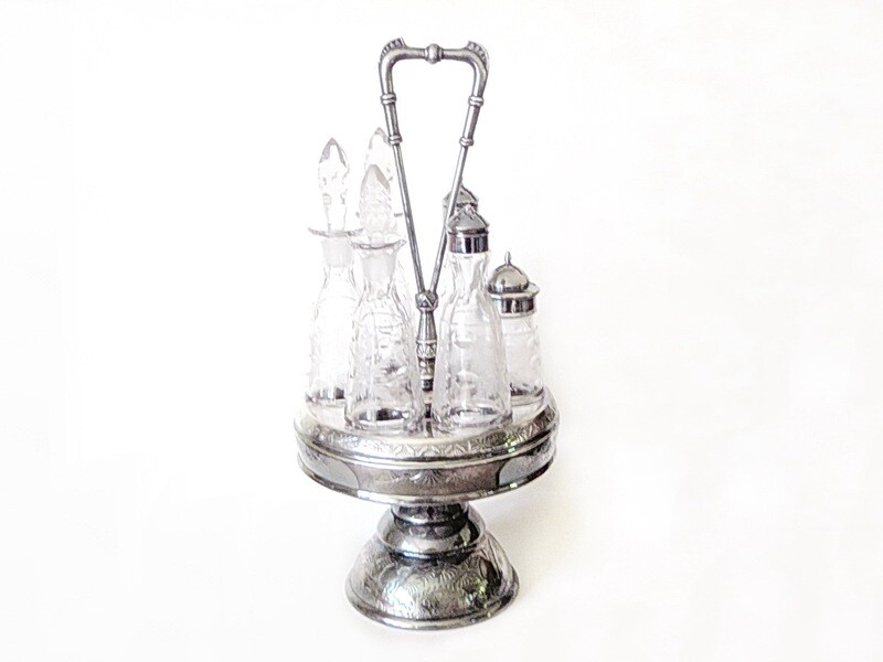 Antique Meriden 7pc Castor Cruet Set