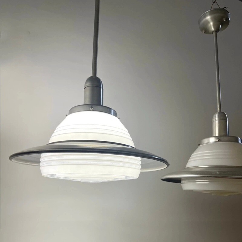 50s Schoolhouse Industrial Ceiling Light and Aluminum