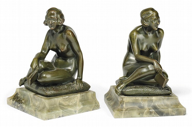 Art Deco 1920 Austrian Bronze Nude T.H. Ullmann Sculpture