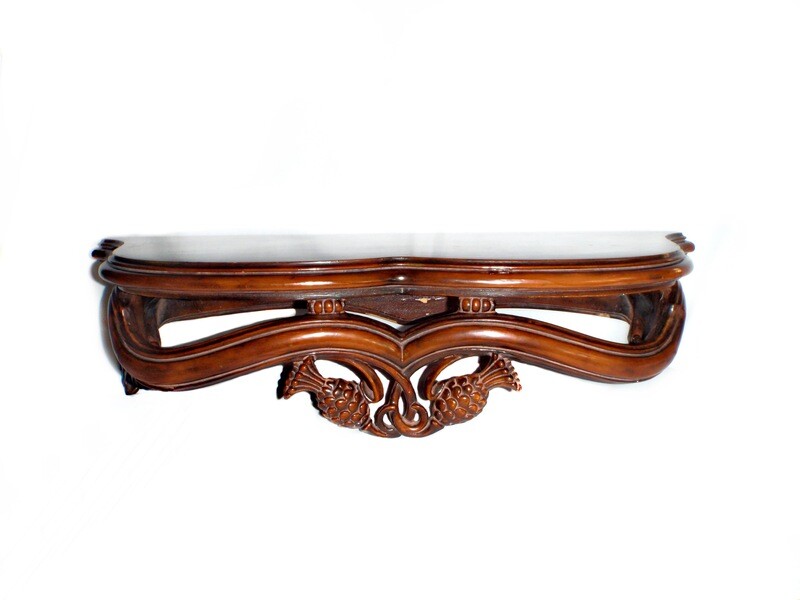 C.N. Firenze Large Gesso Wood Carved Wall Shelf