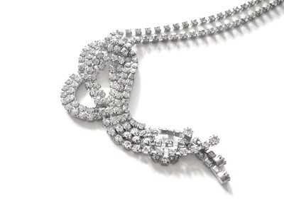 Flexible Articulated Rhinestone Necklace 