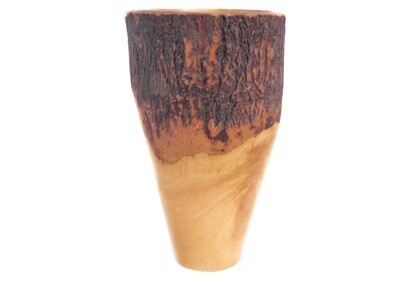 MCM Live Edge Hand Hewn 14 Inch Wood Vase