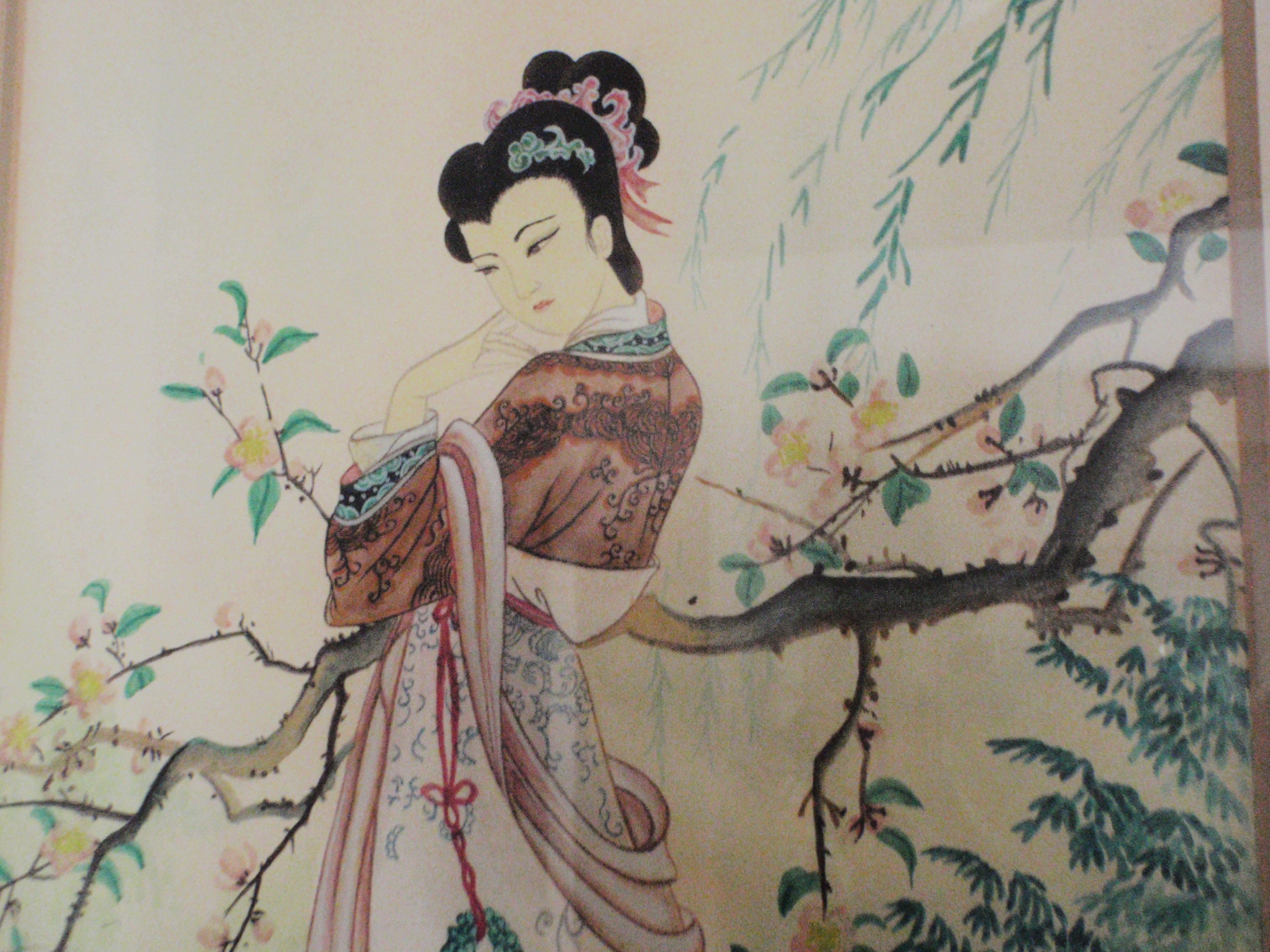 Vintage Japanese Watercolor Painting of Two Geisha, Signed, Late 20th  Century For Sale at 1stDibs