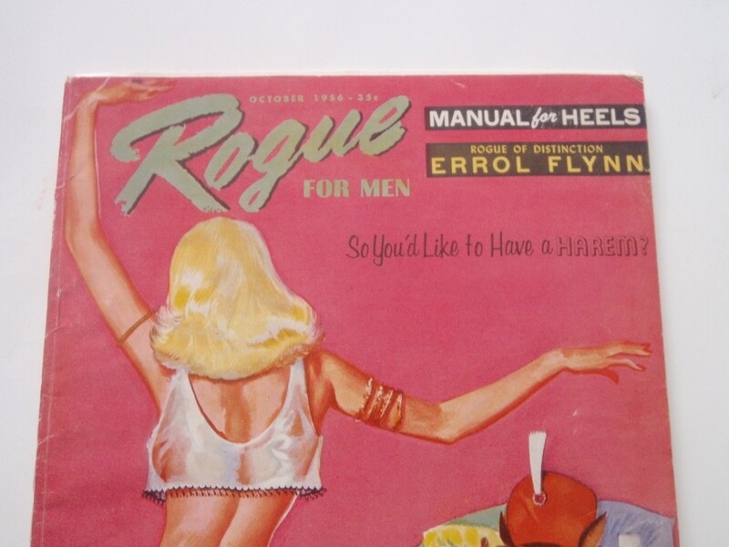October 1, 1956 Rogue Magazine lead article / story Rogue of Distinction Errol Flynn 