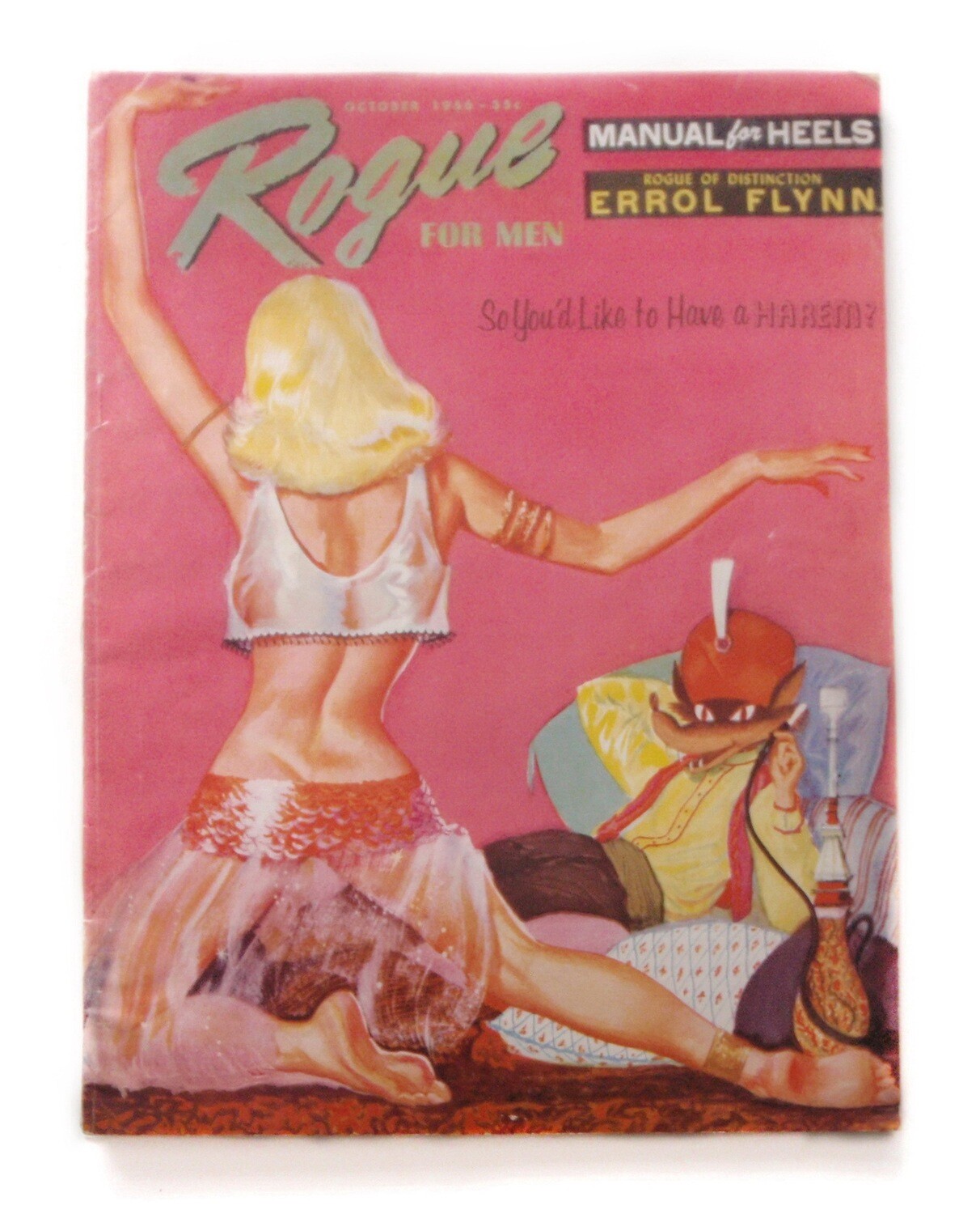 Rogue Magazine Errol Flynn October 1956 Mens Pulp Girlie Magazine