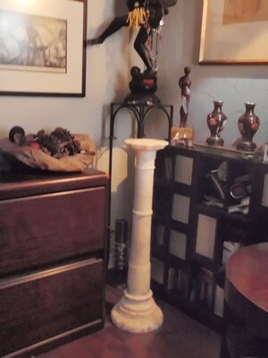 Art Deco Hand Carved Marble Column for Statues