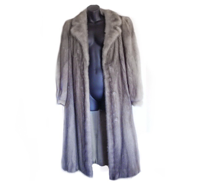 Vtg Ladies Platinum 45 Inch Full Length Mink Coat