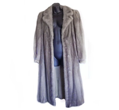 Vtg Ladies Silver Grey Full Length Mink Coat