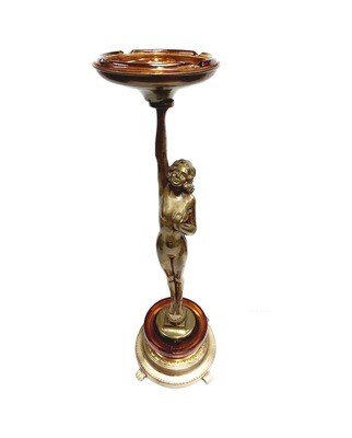 RARE 1930s Nude Woman Ash Stand Astray w Light Up Base