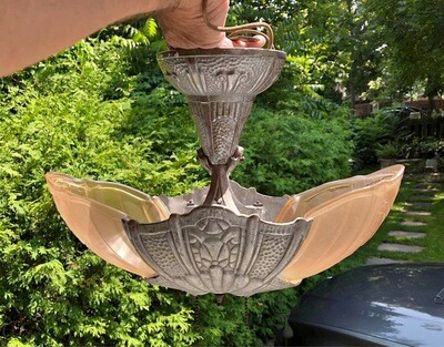 Art Deco Slipper Shade Light for Hallway Entryway