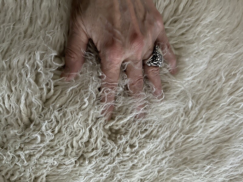 Flokati Hand Wove Wool Shag Accent Rug Couch Pad