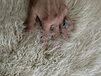 Flokati Hand Wove Wool Shag Accent Rug Couch Pad