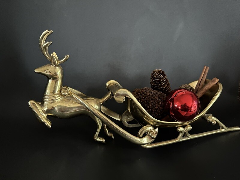 Vintage Bombay Reindeer &amp; Sleigh Bowl
