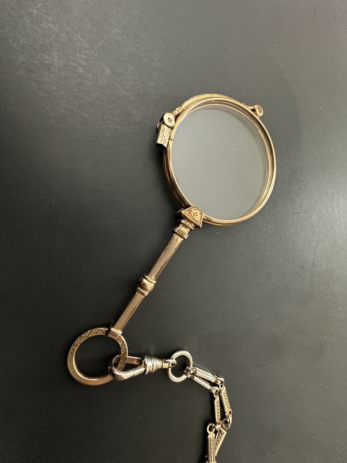 Antique French Lorgnette Steampunk Eyeglasses Magnifier Necklace
