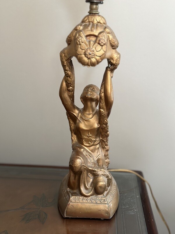 Art Deco 1920s Joan of Arc Accent Table Lamp by La Belle
