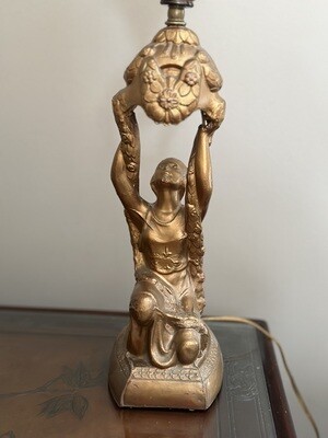 Art Deco 1920s Joan of Arc Accent Table Lamp by La Belle
