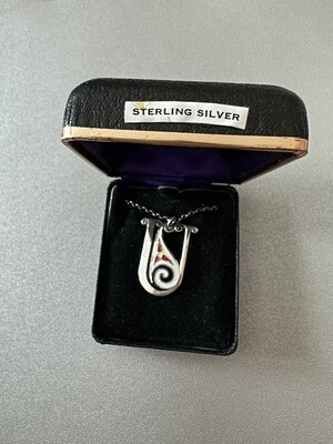 Celtic Tara Ware Sterling Enamel Pendant Necklace with Chain
