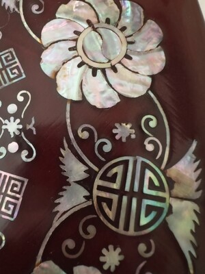 Lacquered Rosewood Mother of Pearl Jewelry Snack Box
