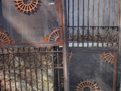 HUGE French Art Deco Bronze Iron Entryway Garden Gate