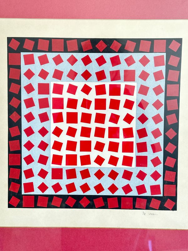 Ltd Ed Framed MCM Geometric Abstract Serigraph LASH 3/5
