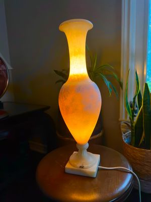 1920's Art Deco Alabaster Vase Style Table Lamp