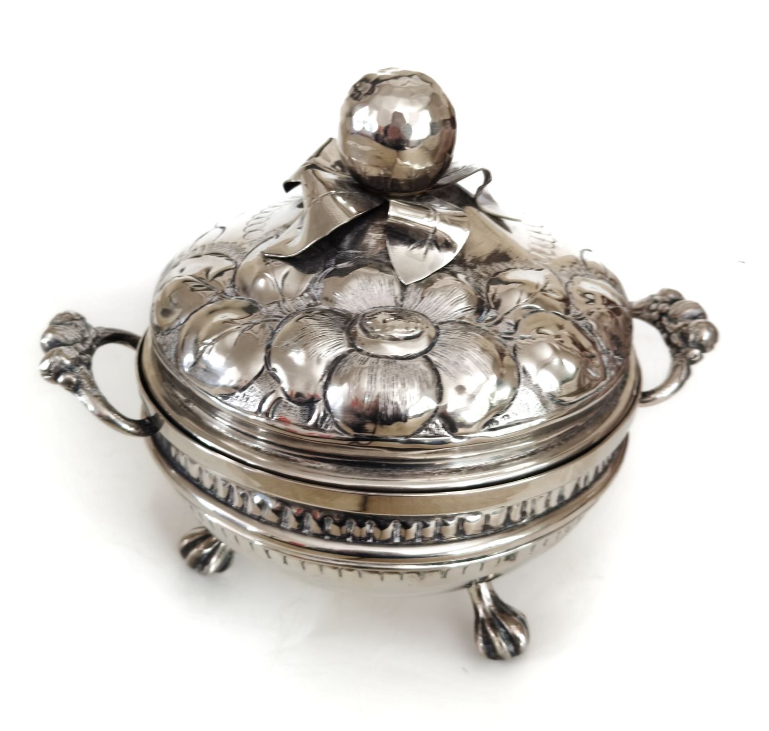 Antique Decorative Repousse Display Jewelry Trinket Bowl