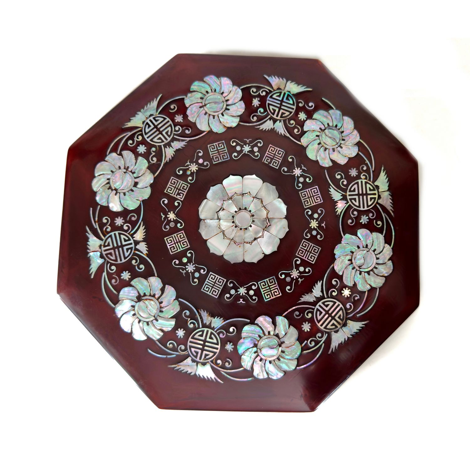 Lacquered Rosewood Mother of Pearl Jewelry Snack Box