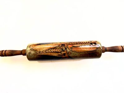 Exceptional MCM Hand Made Stoneware Rolling Pin