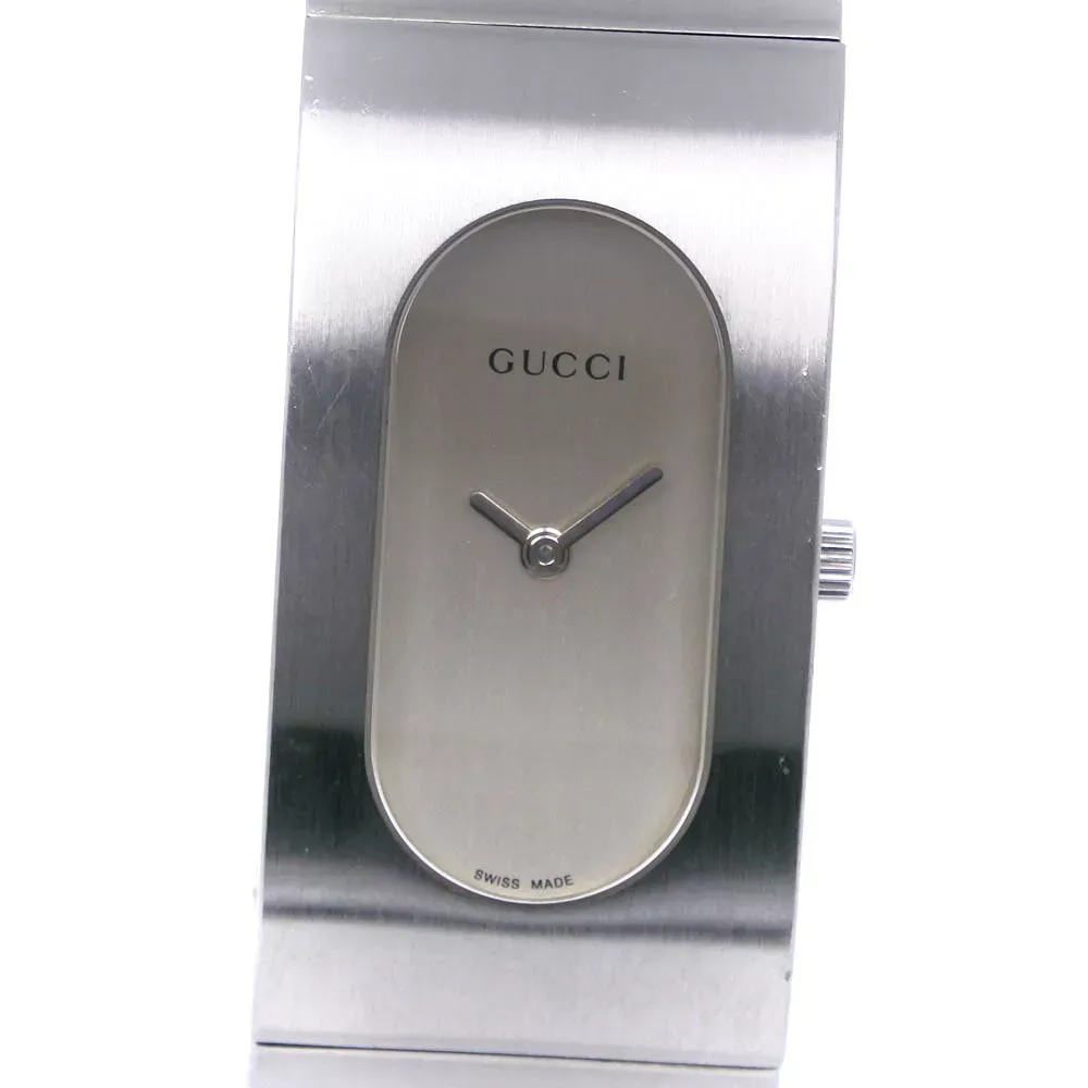 Vtg GUCCI 2400L Analog Cuff Bracelet Ladies Watch