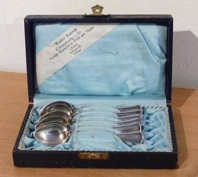 1915 Deco Silver Walter Bistrick Cased Spoons