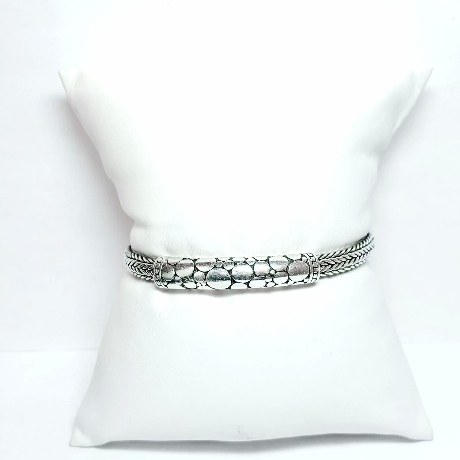 Vtg Sarda Hardy Pebble Design Bangle Bracelet