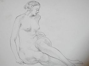 Art Deco Arthur Royce Bradbury Seared Nude Drawing No. 1