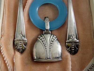 Art Deco Boxed 3 pc Christening Set 
