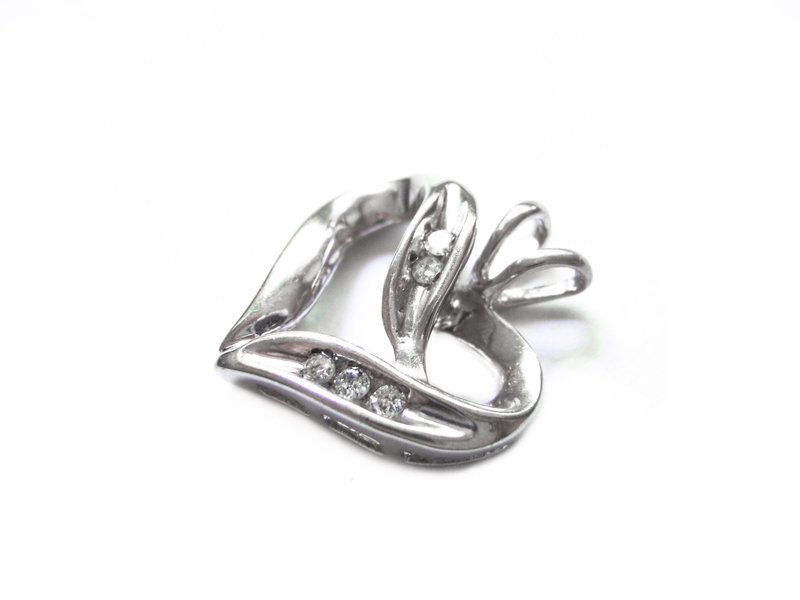 Open Heart Gold and Diamond Pendant 