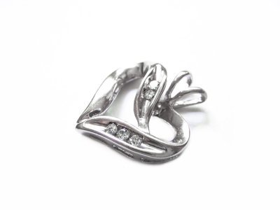 Open Heart Gold and Diamond Pendant 
