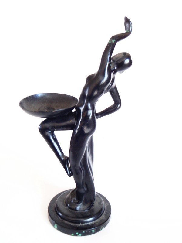 Large art deco sculpture with tray
