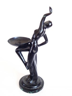 Large art deco sculpture with tray