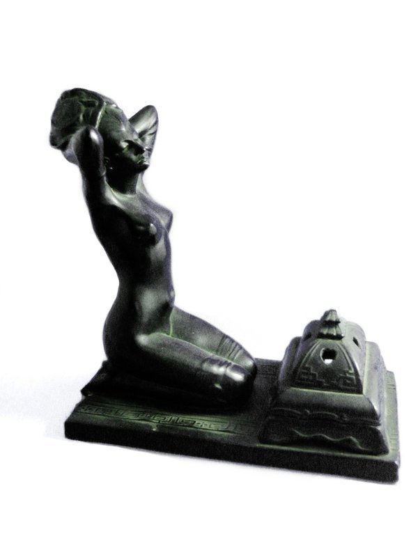 1920s Ronson Nude Flapper Incense Burner Orig Lid