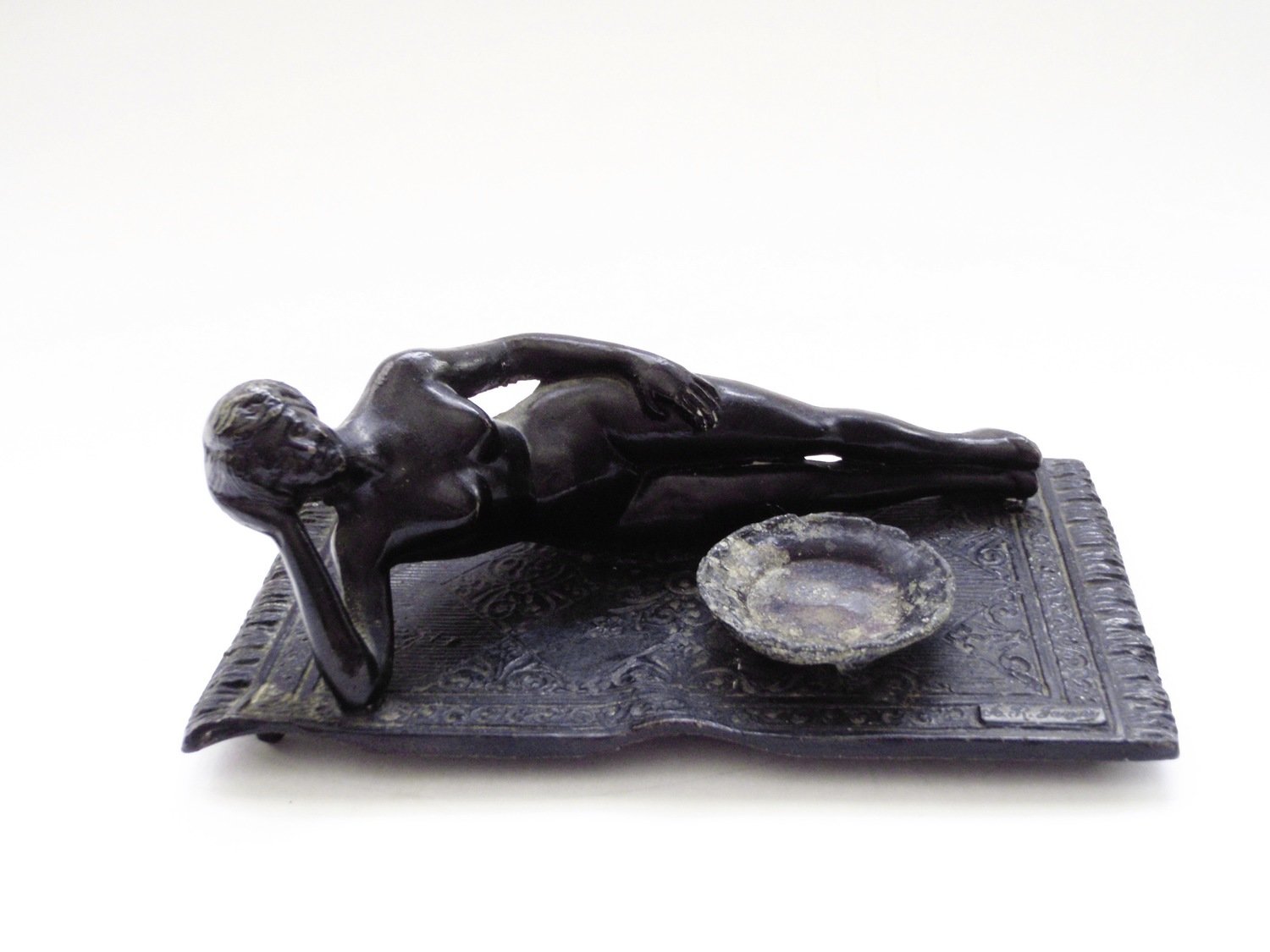 Art Deco Nude Flapper Incense Burner Reclining Naked Woman