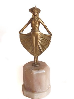 Art Deco 1930s Ziegfeld Girl Theater Dancer Gilt Sculpture