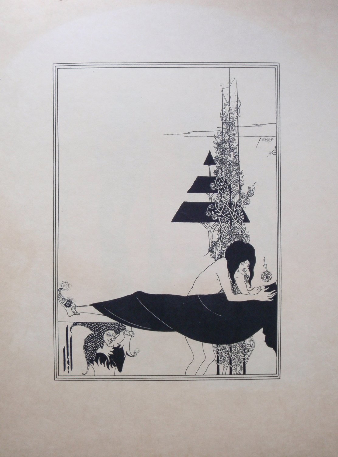 1920s Aubrey Beardsley A Platonic Lament Lithograph Oscar Wilde Salome