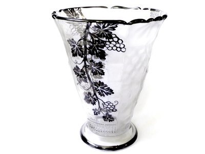 Val St. Lambert Vase Belgian Crystal Sterling Overlay Vase