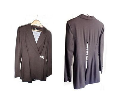Ivoire de Laurence Wool Chocolate Brown Womens Pantsuit