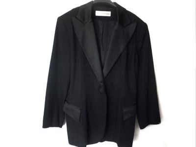 VTG Marc Christiani Ladies Wool Satin Tuxedo Jacket