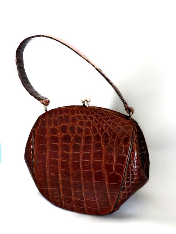 Art Deco 1930&#39;s Sg&#39;d Melbourne Bag Alligator Handbag Purse
