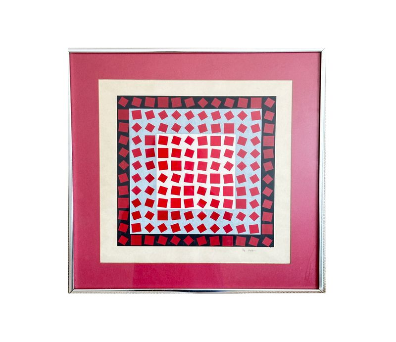 Ltd Ed Framed MCM Geometric Abstract Serigraph LASH 3/5