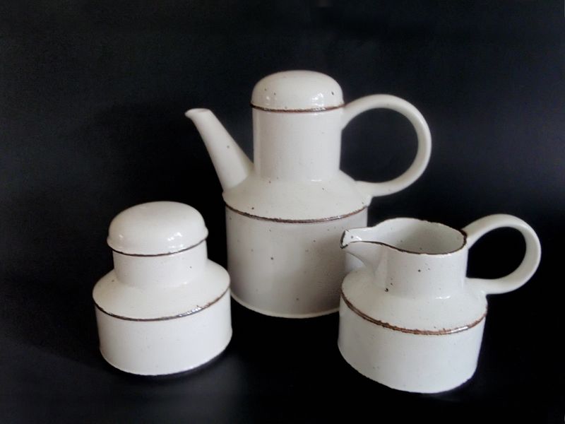 1970s Mid Century Midwinter Stonehenge 3pc Teaset