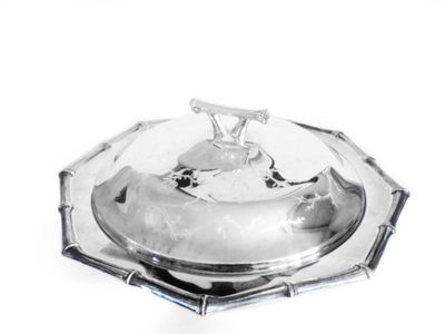 Vintage Silver Asian Inspired Lidded Casserole Server