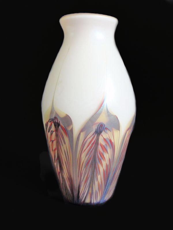 Phoenix Art Glass Aurene Pulled Feather Vase