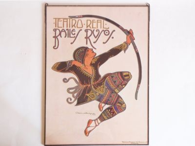 Genuine 1921 Teatro Real Poster Balies Rusos Abelard Delgado